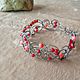 Coral bracelet red wire wrap. Braided bracelet. selenawirejewelry. My Livemaster. Фото №5