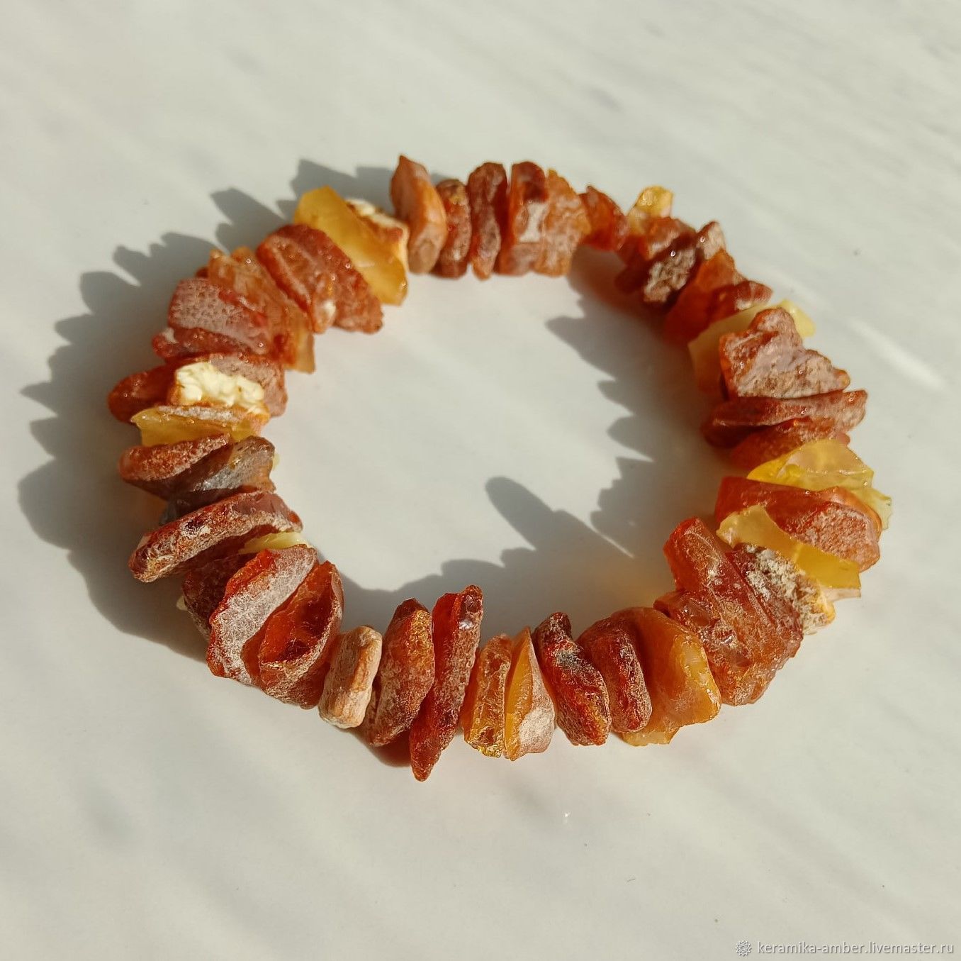 Medicinal Amber bracelet made of raw amber, Bead bracelet, Kaliningrad,  Фото №1