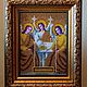 Icon of the Holy Trinity, beadwork, Icons, Kazan,  Фото №1