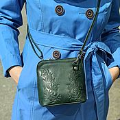 Сумки и аксессуары handmade. Livemaster - original item Crossbody bag: Women`s green leather handbag Tinna Mod S83t-631. Handmade.