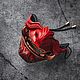 Самурайская полумаска Мэмпо Red & Gold. Маски интерьерные. Qarma Masks. Ярмарка Мастеров.  Фото №4