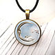 Moon pendant and swans 25 mm, art.0712, Pendants, Ulyanovsk,  Фото №1