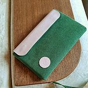 Сумки и аксессуары handmade. Livemaster - original item Cover for the tablet female universal green with a leather flap.. Handmade.