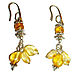Amber earrings Dolls with amber earrings, amber stones. Earrings. BalticAmberJewelryRu Tatyana. Online shopping on My Livemaster.  Фото №2