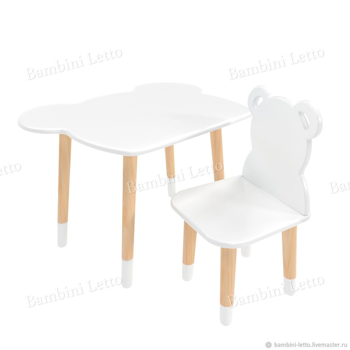 Детский стол и стул "Мишка" из дерева и МДФ – купить на Ярмарке ...