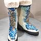 Boots 'Morozko' blue roses. Felt boots. wool gifts. My Livemaster. Фото №5