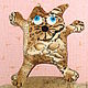Кот-игрушка, кот-подушка - флисовый кот "Радостный Лео". Мягкие игрушки. 'Татьяна'. Береты_снуды_митенки.... Интернет-магазин Ярмарка Мастеров.  Фото №2