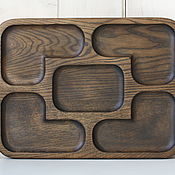Посуда handmade. Livemaster - original item Wooden menagerie made of oak for 5 compartments. Color dark. Handmade.