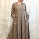 Платье из льна на заказ длинное бохо с карманами. Платья. SVЭRO dress. Ярмарка Мастеров.  Фото №4