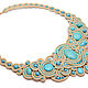 Turquoise necklace in pastel colours. Necklace. Soutache necklaces and accessories. Online shopping on My Livemaster.  Фото №2