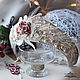 Кокошник  "Алая роза" со Swarovski, Новогодние сувениры, Павловский Посад,  Фото №1