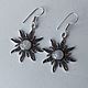 Earrings 'Sun' with moonstone, Earrings, Mezhdurechensk,  Фото №1