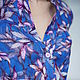 Blusa de algodón azul Violeta, blusa de verano floral púrpura. Blouses. mozaika-rus. Ярмарка Мастеров.  Фото №4
