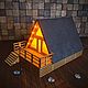 Светильник домик "Шалаш" (A-frame). Ночники. Творческая мастерская 'WoodArt'. Интернет-магазин Ярмарка Мастеров.  Фото №2