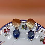 Украшения handmade. Livemaster - original item Earrings-ear-stud: Earrings with lapis lazuli. Handmade.