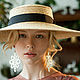 Order Straw boater hat with very large brim. Exclusive HATS. LANA ANISIMOVA.. Livemaster. . Hats1 Фото №3
