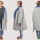 Light quilted jacket with a blue collar long. Outerwear Jackets. Yana Levashova Fashion. My Livemaster. Фото №5