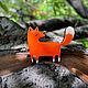 Brooch on a wooden base ' Fox». Brooches. ru4kami-ru4kami. Online shopping on My Livemaster.  Фото №2