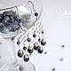 Earrings with sodalite, rhodium, chandelier 'Song of the Ocean', Earrings, Krasnogorsk,  Фото №1