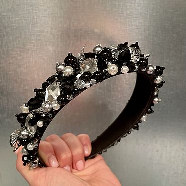 Украшения ручной работы. Ярмарка Мастеров - ручная работа Ободок в стиле D&G “Silver black”. Handmade.