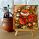 Small oil paintings of red poppies flower palette knife  impasto, Pictures, St. Petersburg,  Фото №1