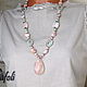 Long necklace with pink opal. Pendants. Grafoli jewellery. My Livemaster. Фото №5
