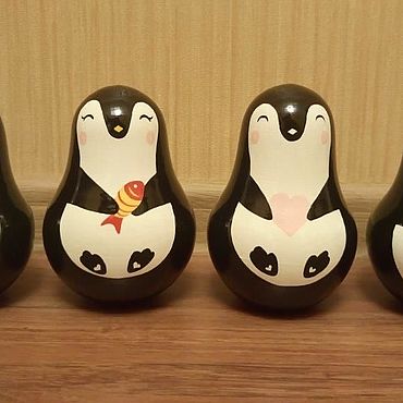Русский стиль ручной работы. Ярмарка Мастеров - ручная работа Неваляшки для детей "Пингвинчики". Handmade.