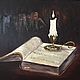  An old book and a candle. 40 by 50 cm, Pictures, Moscow,  Фото №1
