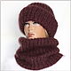 Шапка "А-ля Такори" темный виноград (шапка вяз). Шапки. Ирина(shvilinka.knit). Ярмарка Мастеров.  Фото №4