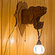 Настенный светильник резной из дерева "Голова пантеры". Настенные светильники. Мастерская дерева и света. Интернет-магазин Ярмарка Мастеров.  Фото №2