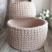 Для дома и интерьера handmade. Livemaster - original item Knitted baskets, a set of baskets for the interior. Handmade.