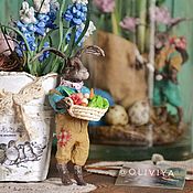 Сувениры и подарки handmade. Livemaster - original item Easter Souvenirs: Easter Bunny with a basket. Handmade.