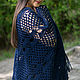 Crochet Shawl Dark Blue shell, Shawls, Kiev,  Фото №1