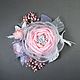 Breeze from Paradise Island Handmade Flower Brooch made of Coral fabric. Brooches. ms. Decorator. My Livemaster. Фото №4
