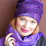 Аксессуары handmade. Livemaster - original item Women felted hat. Violet sorbet. Handmade.