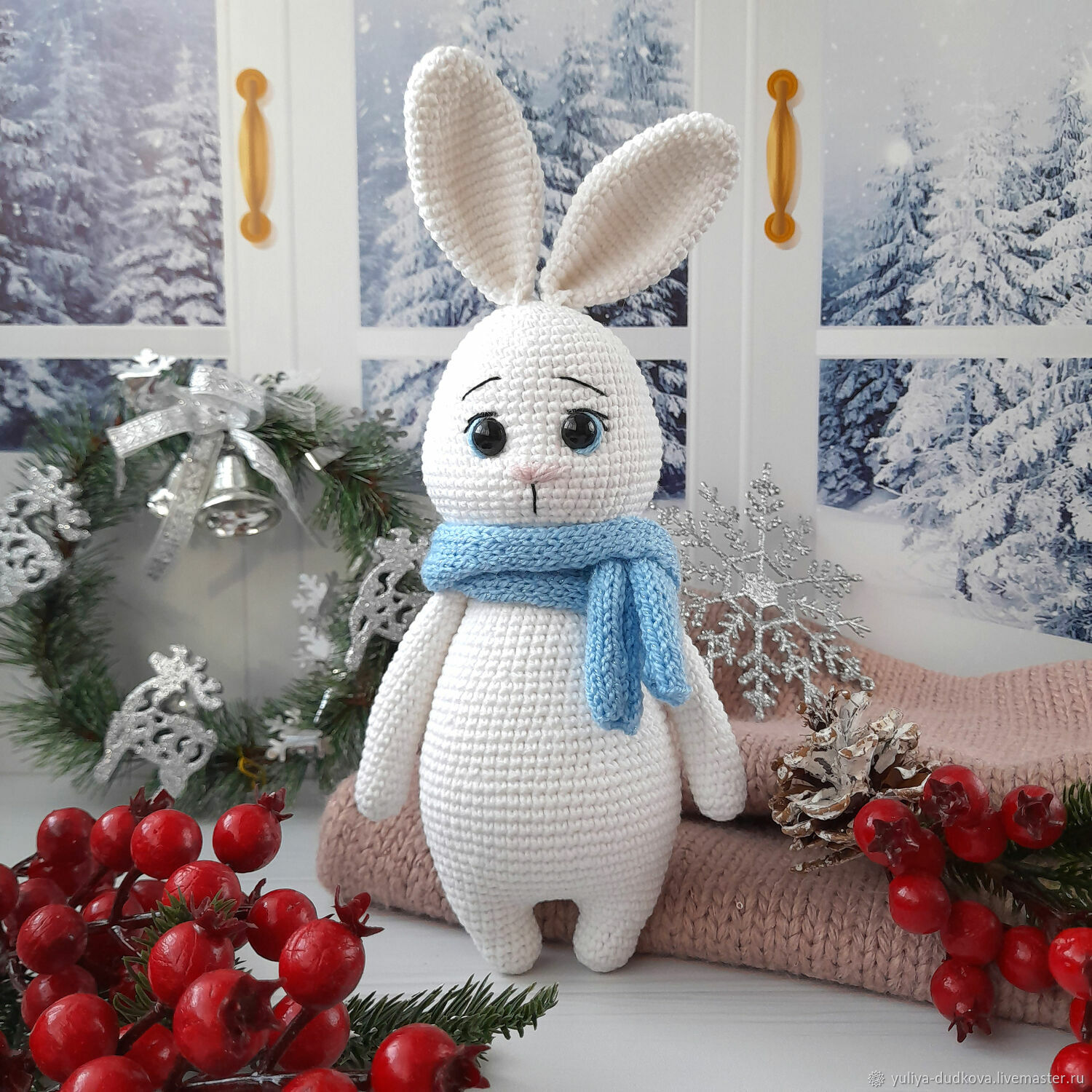 Knitted toy Bunny (rabbit) symbol of the year 2023, Stuffed Toys, Omsk,  Фото №1