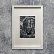 Картины и панно handmade. Livemaster - original item The city of Petersburg is black and white. St. Petersburg sketches 1. Graphics in the frame. Handmade.