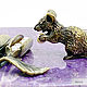 Money amulet - hoarding mice bronze, pearl, charoite, Money magnet, Moscow,  Фото №1