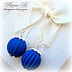 Earrings 'Blue bead'. Earrings. Red Rose. Online shopping on My Livemaster.  Фото №2