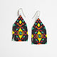 Bead earrings in ethnic style; Boho earrings, Earrings, Ulan-Ude,  Фото №1