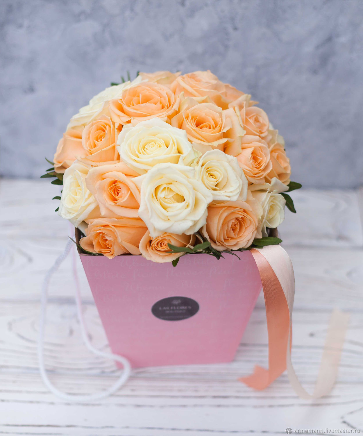 букет из персиковых роз фото