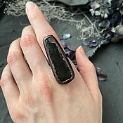 Украшения handmade. Livemaster - original item Copper ring with jade. Handmade.