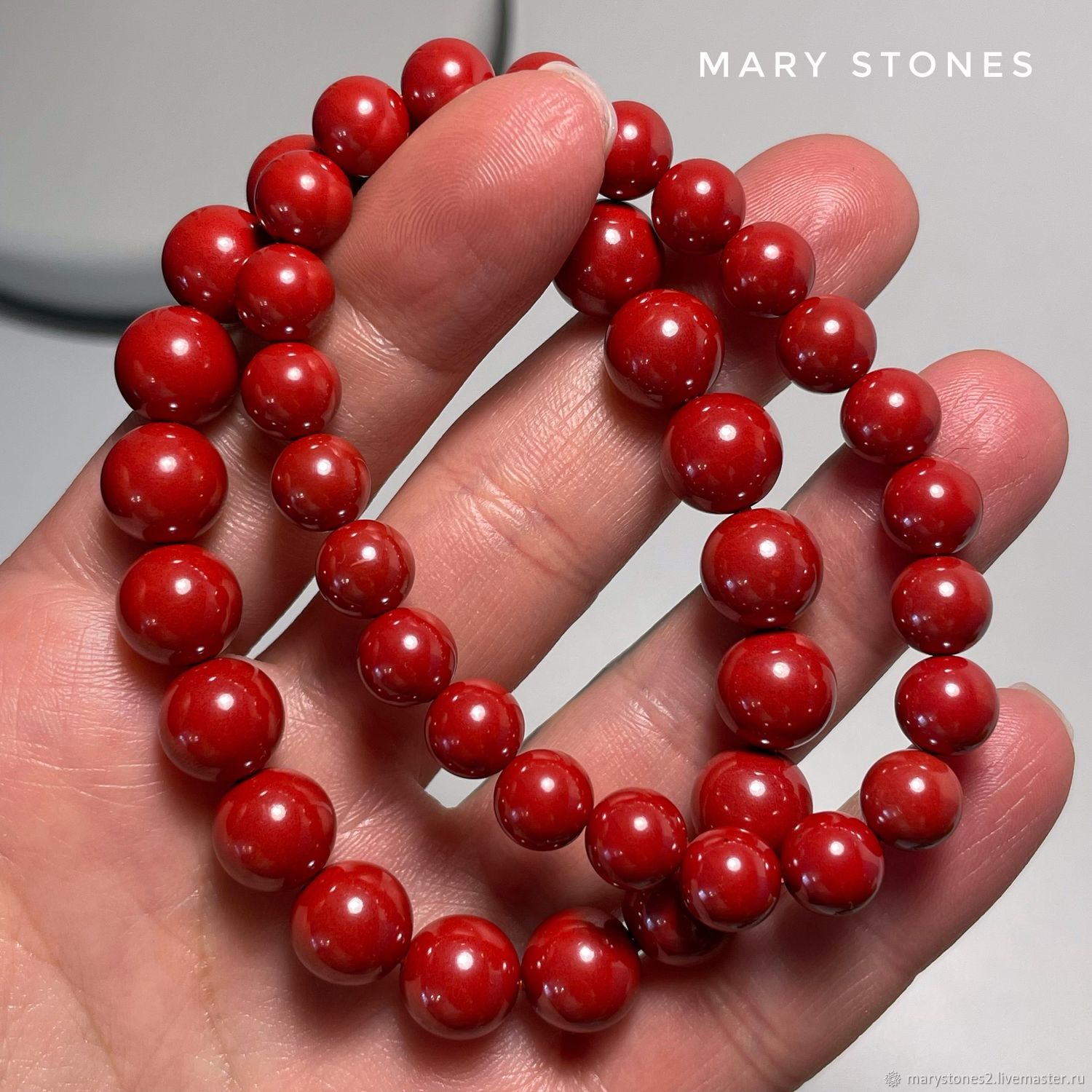 Киноварь (циннабарит), бусины 8-10 мм купить в интернет-магазине ...