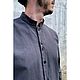 Рубашка мужская из конопляного холста Canvas Hemp Farmer Shirt Grey. Рубашки мужские. VÄN Studio. Интернет-магазин Ярмарка Мастеров.  Фото №2