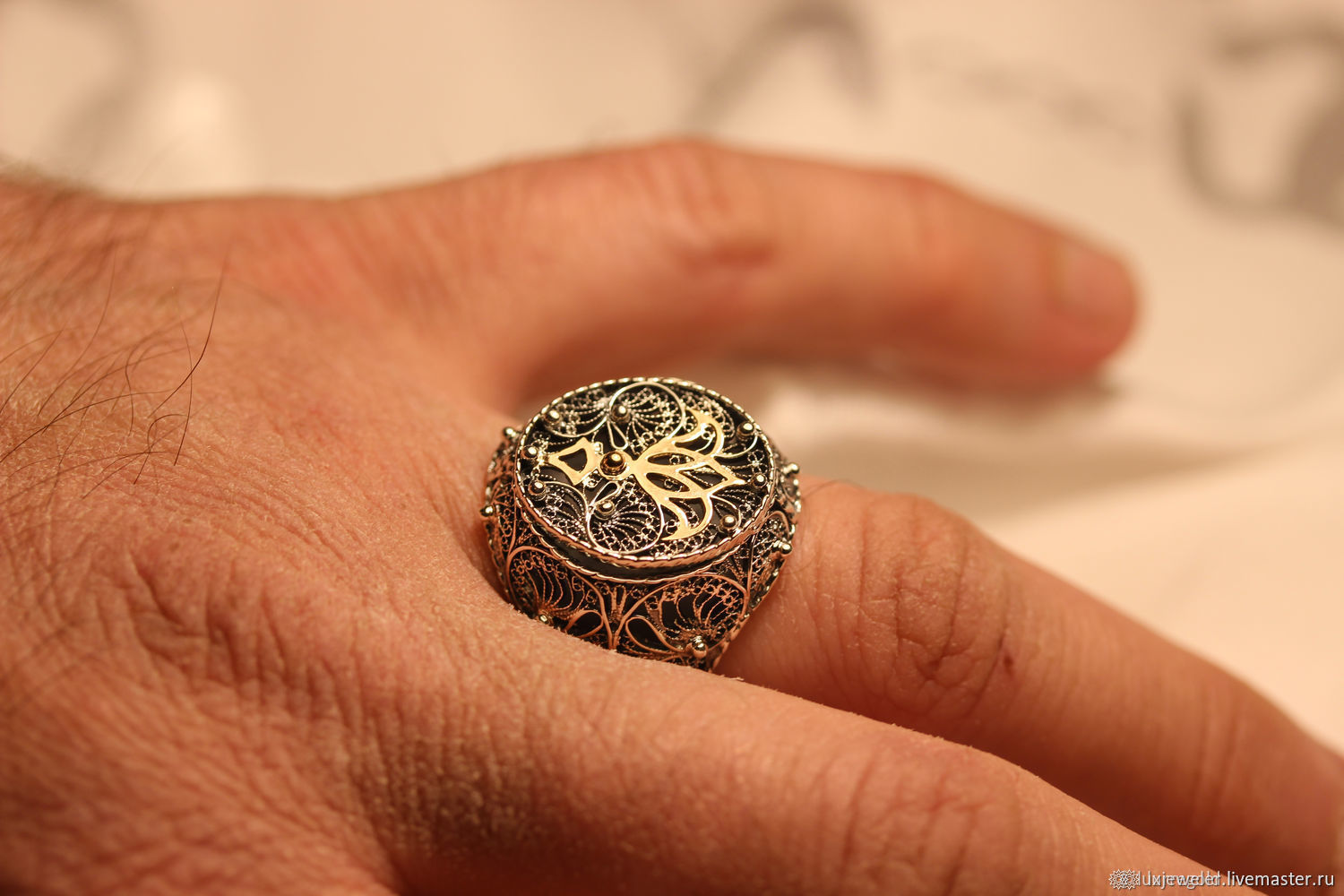Перстень печатка Феникс