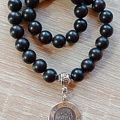 Фен-шуй и эзотерика handmade. Livemaster - original item Muslim rosary beads (33 beads) with medallion, made of black ebony and 925 silver. Handmade.