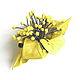 Hair Clip Leather Flower LEMON Yellow Lemon with Stamens. Hairpins. De-Si-Re. Online shopping on My Livemaster.  Фото №2