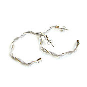 Украшения handmade. Livemaster - original item Silver Ring Earrings, Twisted Holiday Earrings. Handmade.