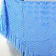 Blue Shawl 220*90 Crocheted Triangular with Tassels #043, Shawls, Nalchik,  Фото №1