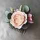 Hair comb with roses and eucalyptus, Hair Decoration, Voskresensk,  Фото №1